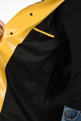 waxed cotton hidden closure coat