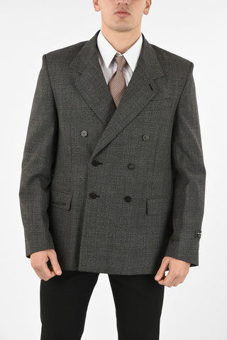 houndstooth side vents double-breasted blazer