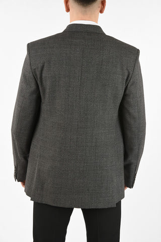 houndstooth side vents double-breasted blazer
