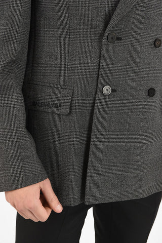 houndstooth side vents double-breasted blazer