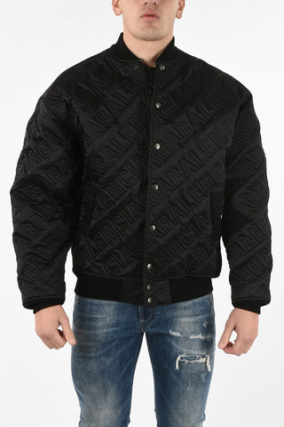 All Over Logo snap button bomber