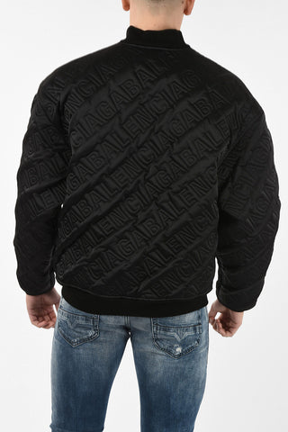 All Over Logo snap button bomber
