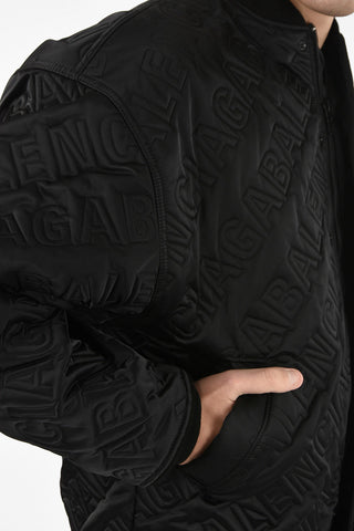 All Over Logo snap button bomber