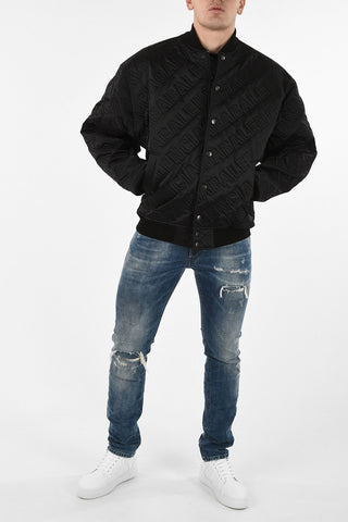All Over Logo snap button bomber
