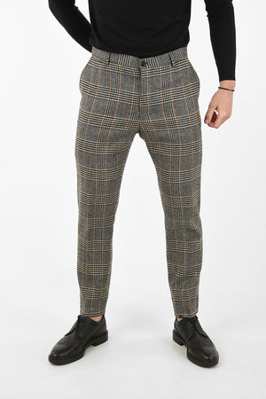 houndstooth single pleat trousers