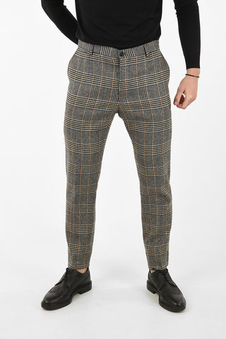 houndstooth single pleat trousers