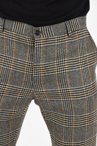 houndstooth single pleat trousers