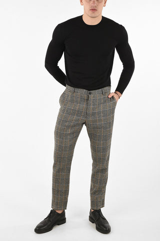 houndstooth single pleat trousers