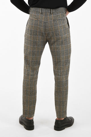 houndstooth single pleat trousers