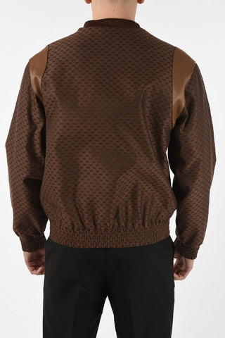 All Over Logo bomber with leather applications