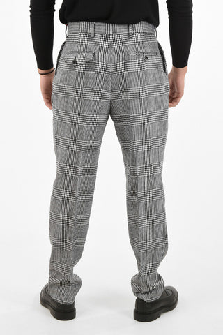 houndstooth single pleat trousers