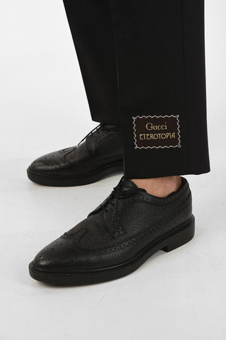 single pleat trousers