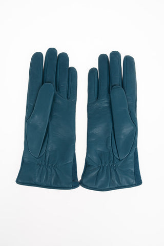 Solid Color Leather Gloves with Cashmere Lining