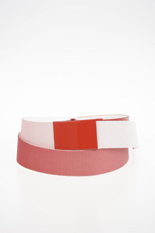 40mm Fabric Belt with Leather Insert