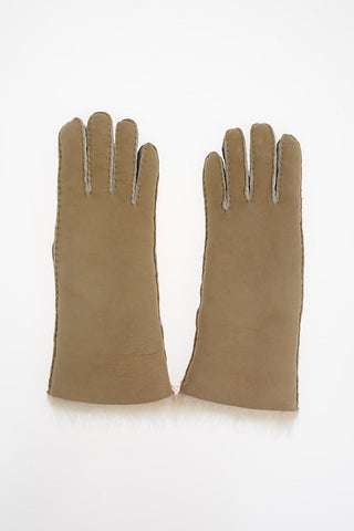 Suede Leather Gloves with Fur
