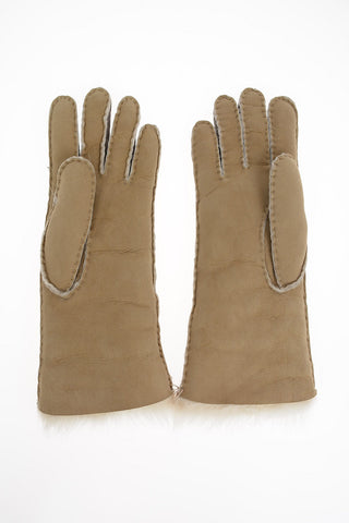 Suede Leather Gloves with Fur