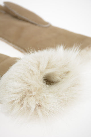 Suede Leather Gloves with Fur