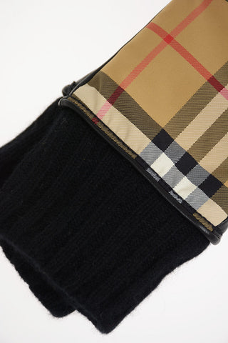 Leather Check Gloves