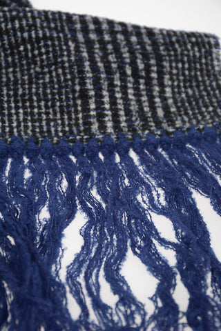 Sciarpa bouclé con frange 240x25cm