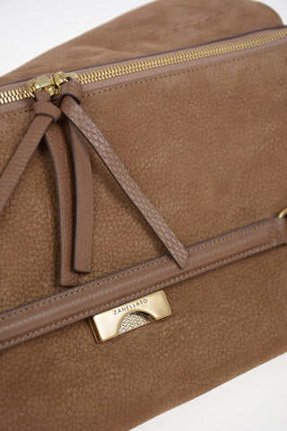 Suede leather NINA M UTE Baguette bag