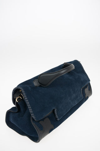 Suede leather NINA M SAURO Baguette bag