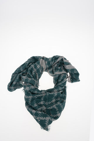 140x130cm Check OSCAR Scarf with Fringe