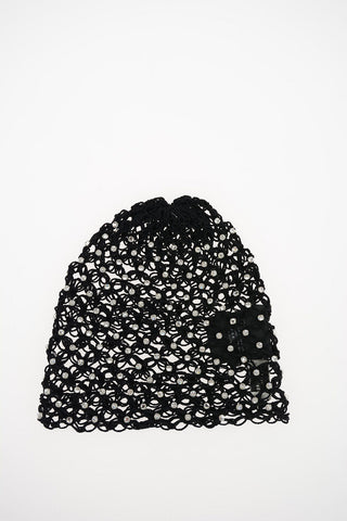 Bonnet Crochet con Cristalli Decorativi