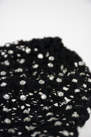 Bonnet Crochet con Cristalli Decorativi