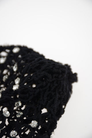 Bonnet Crochet con Cristalli Decorativi