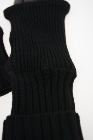 Knit Gloves with Leather Insert
