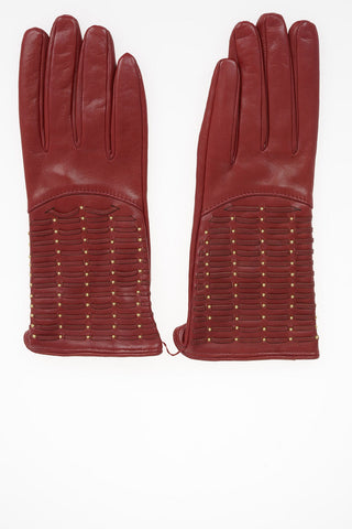 Leather Gloves with Studs