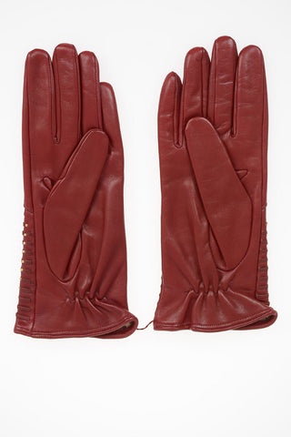 Leather Gloves with Studs