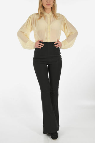 pantalone bootcut a vita alta