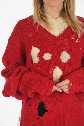 Wool Distressed Oversized Sweater