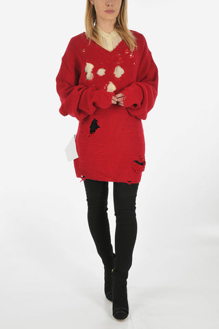 Wool Distressed Oversized Sweater