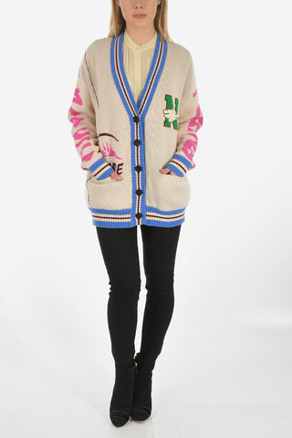 Wool and Cashmere Embroidered Cardigan