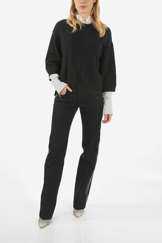 RED embroidered crew-neck sweater