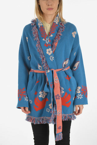 fringed cashmere wrap cardigan