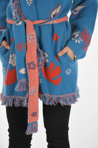 fringed cashmere wrap cardigan