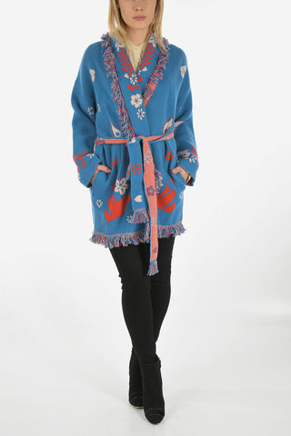 fringed cashmere wrap cardigan