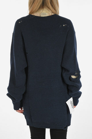 Wool Distressed Oversized Sweater