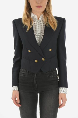 Crop double-breasted blazer