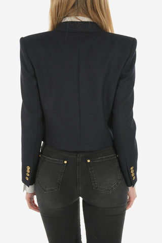 Crop double-breasted blazer