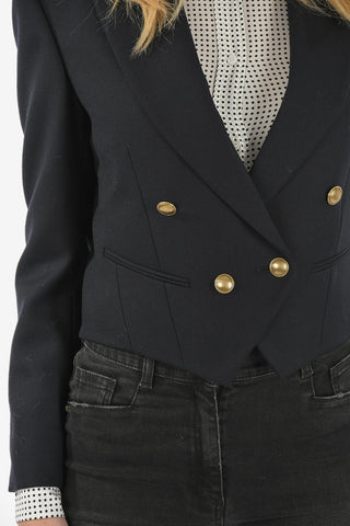 Crop double-breasted blazer