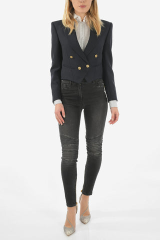 Crop double-breasted blazer