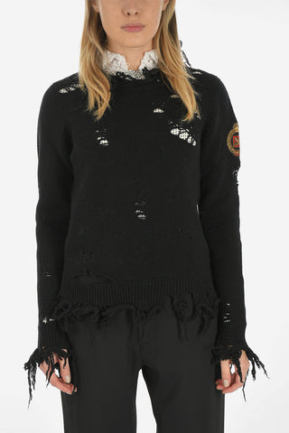 Distressed Crewneck Sweater