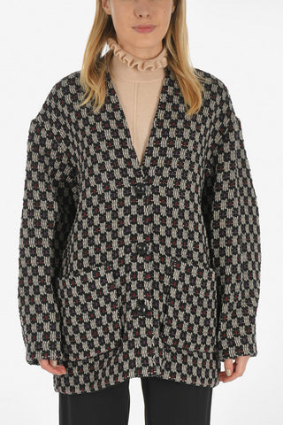 check knit patch pocket jacket
