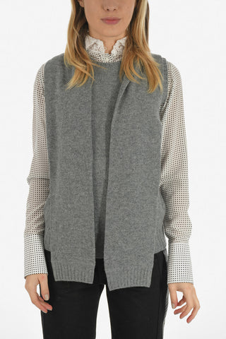 Tie Neck Sleveeless crew-neck sweater