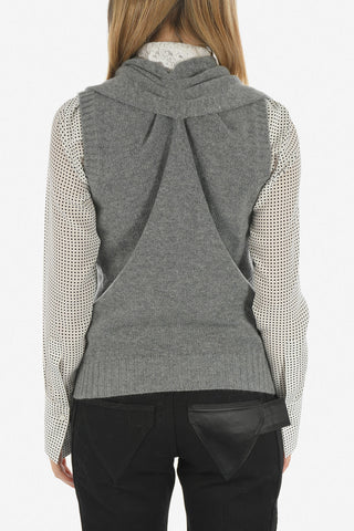 Tie Neck Sleveeless crew-neck sweater