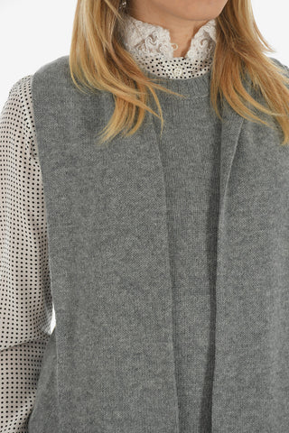 Tie Neck Sleveeless crew-neck sweater